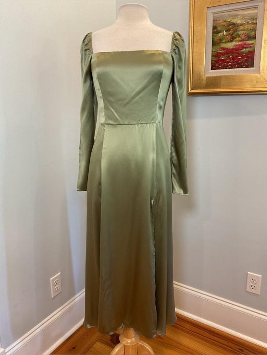 Reformation Dresses & Skirts - Reformation Maryanne Silk Midi Dress Sage Green